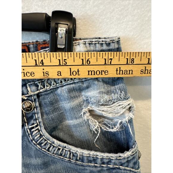 Rock Revival Jeans Mens 34x31 Ronnie Bootcut Blue Premium Embellished Denim - Picture 5 of 11